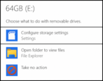 win11 windows set default behavior usb flash drive memory stick removable
