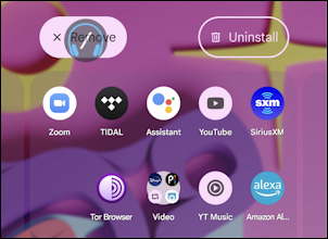 android phone tablet rearrange app icons - remove