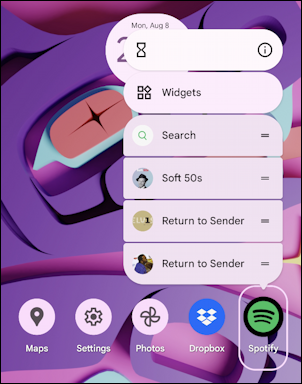 android phone tablet rearrange app icons - spotify shortcuts