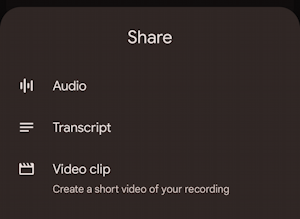 android voice recorder app - share options