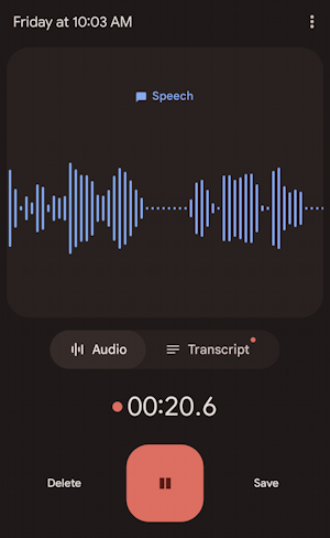 android voice recorder app - recording voice