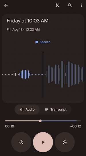 android voice recorder app - audio saved