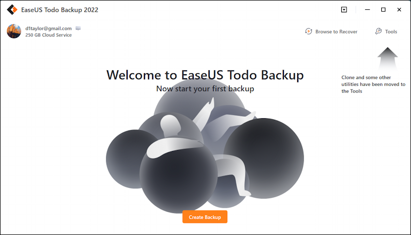 easeus todo backup windows pc - home screen