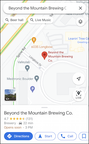google maps defer delay departure arrival directions - beyond the mountain brewery boulder co