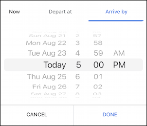 google maps defer delay departure arrival directions - specify arrival time