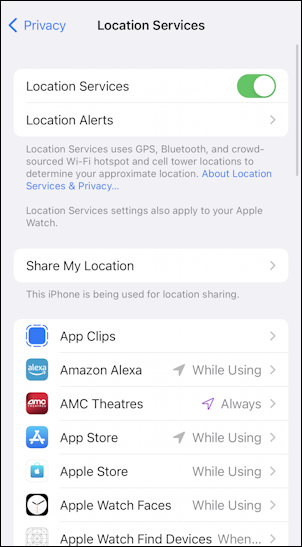 ios 15 settings instagram - apps wanting location access
