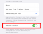 iphone instagram facebook disable precise location sharing how to