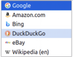 firefox linux change default search engine google bing duckduckgo