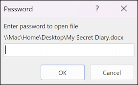 word for windows pc - enter password encrypted file doc