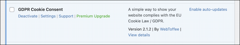 wordpress dashboard plugins - cookieyes plugin active