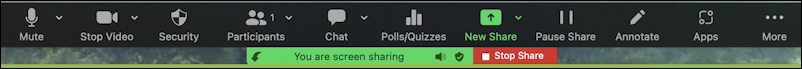 zoom participant screen sharing - advanced participant sharing - you are sharing toolbar