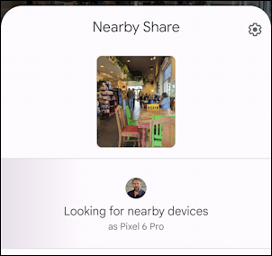 android nearby share - using sharing - looking for device