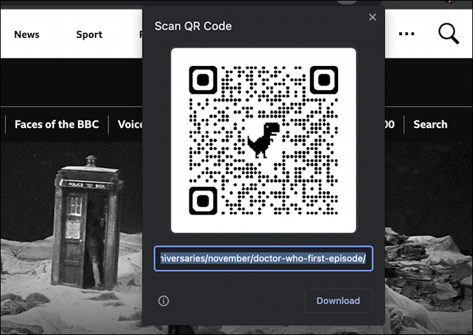 google chrome generate qr code for web page - qr code generated