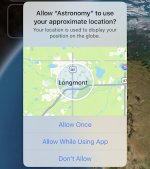 ios16 iphone lock screen widgets - allow lock screen wallpaper astronomy to use location?