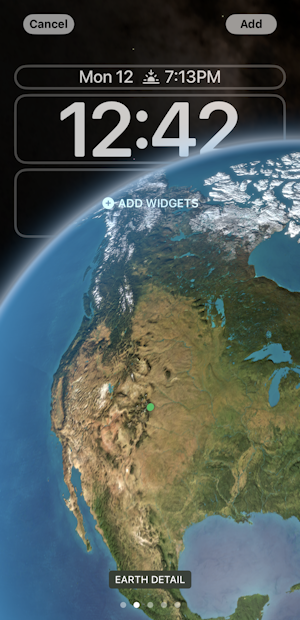 ios16 iphone lock screen widgets - lock screen with earth weather astronomy