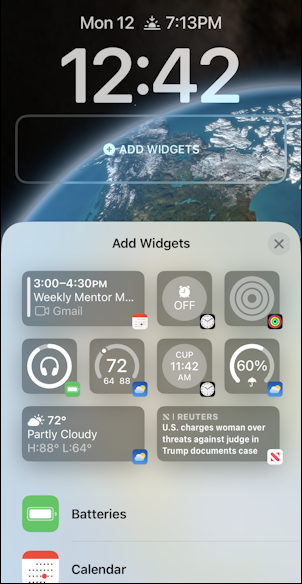ios16 iphone lock screen widgets - add widgets - 