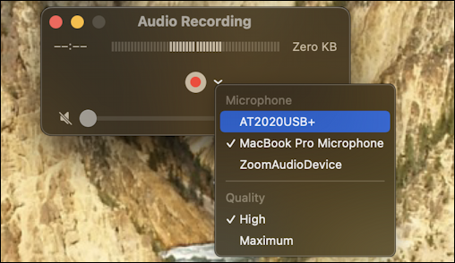mac macos quicktime record audio video - audio recording options