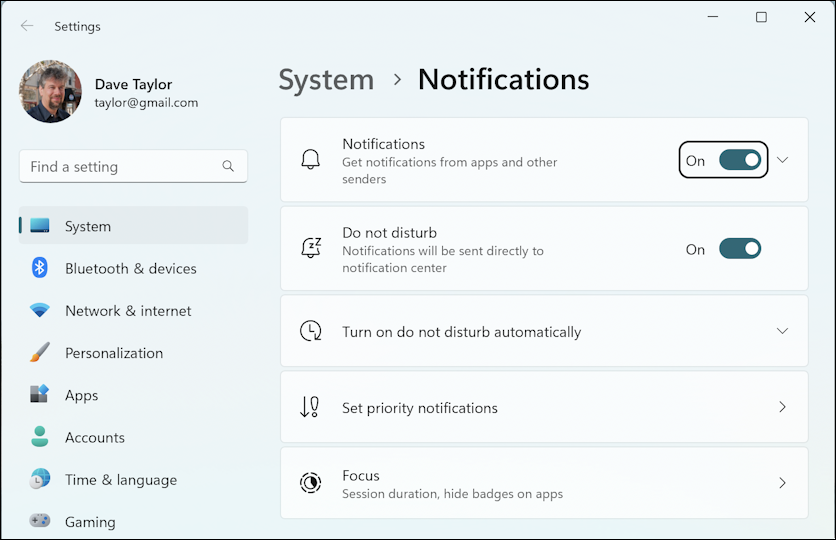 win11 pc - slow down notifications time on screen - system > notifications