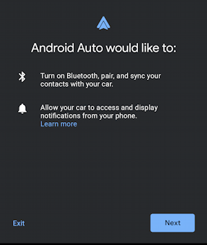 set up android auto - android auto would like to...