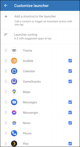 set up android auto - customize apps shown in android auto