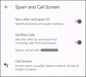 android junk spam call filtering pixel - summary of spam and call screen settings