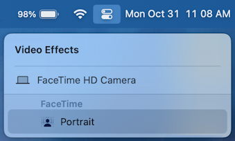 facetime video effects - portrait blur mode