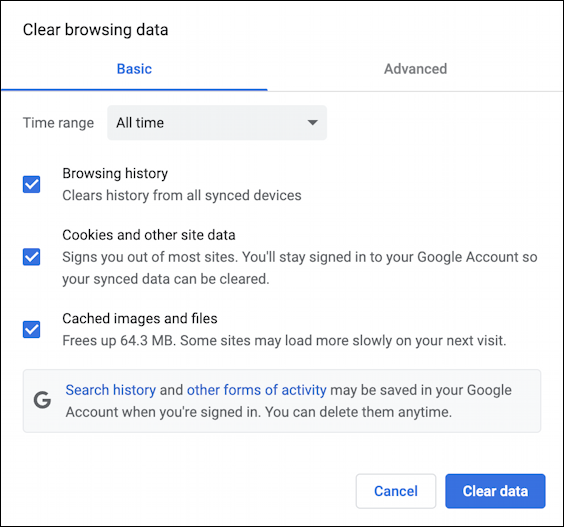 google chrome - delete browser browsing history