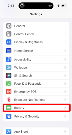 iphone ios battery health - settings