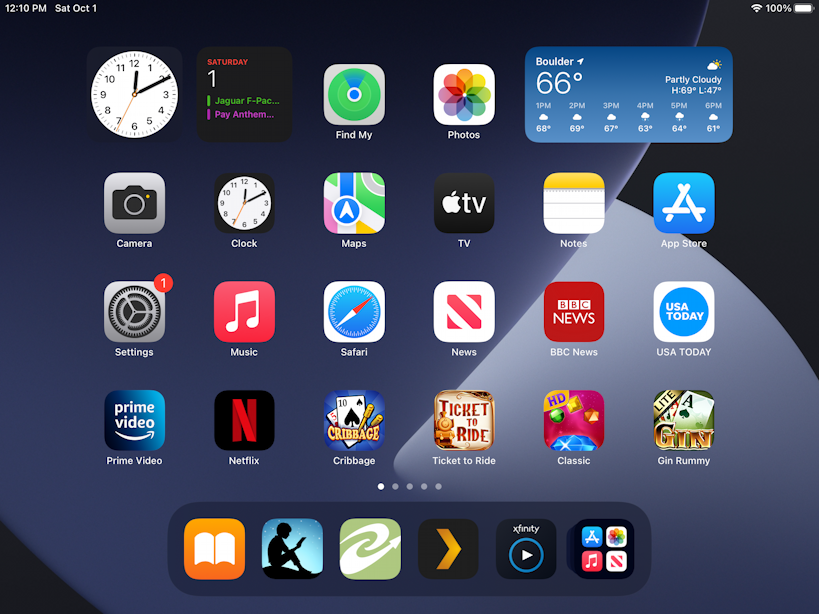 apple ipad mini ipados - home screen, bigger app icons