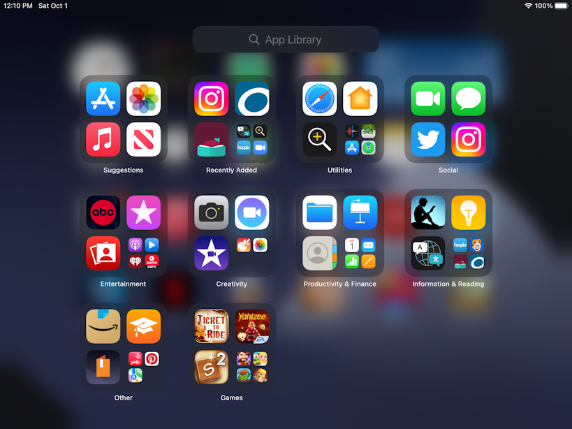 apple ipad mini ipados - app library
