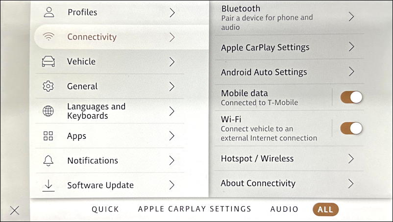 2022 jaguar infotainment system delete forget bluetooth phone - settings > connectivity