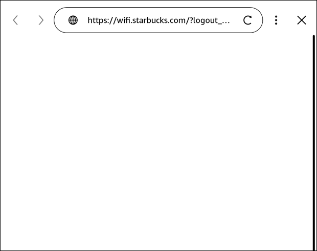 connect amazon kindle with starbucks wifi - no page shown