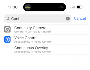 continuity camera mac macos iphone ios - iphone settings search 'continuity'