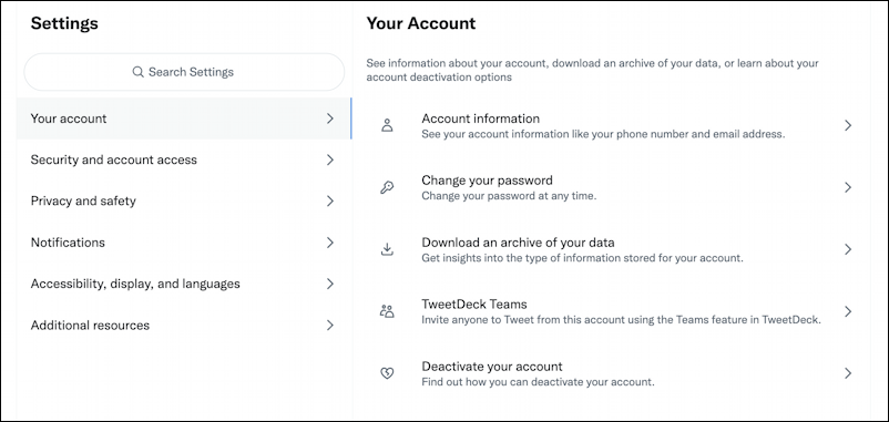 twitter archive export personal data tweets history - settings privacy 