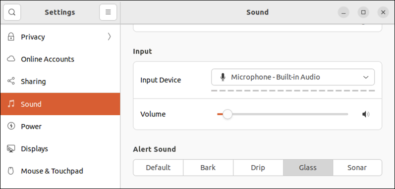 ubuntu linux system alerts - choose alert sound