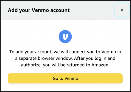 amazon pay with venmo - add your venmo account step 1