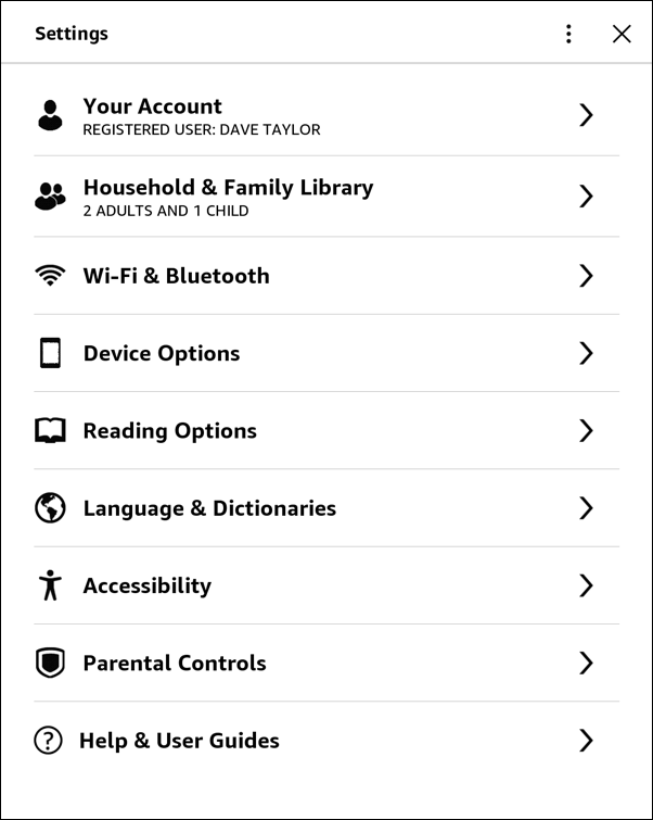 amazon kindle paperwhite - settings