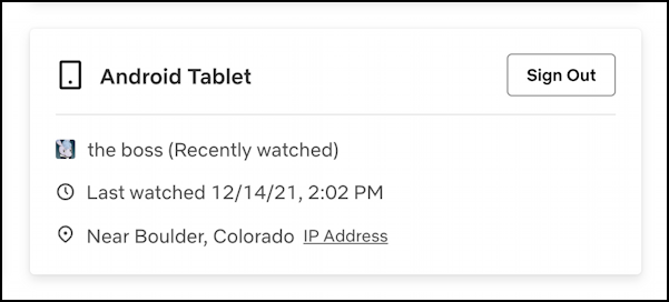 netflix log out specific devices people account - android tablet