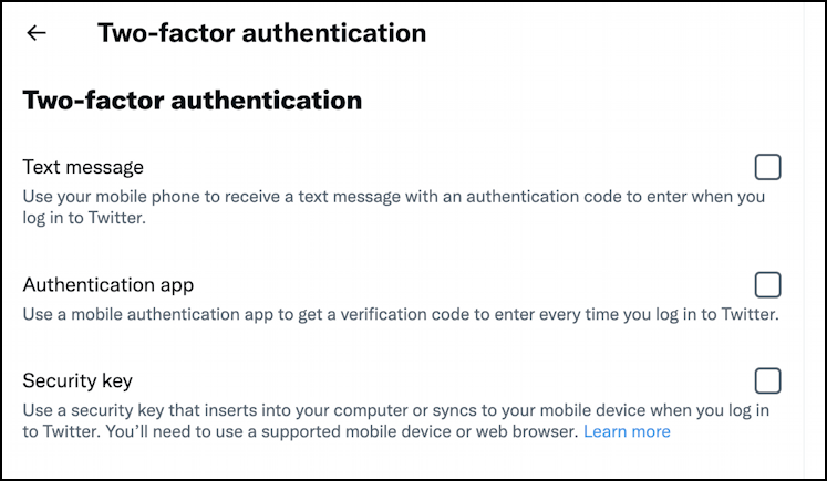 twitter enable 2-factor 2-step authentication - two-factor authentication configuration and settings