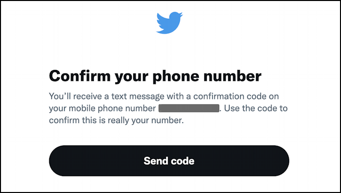 twitter enable 2-factor 2-step authentication - confirm phone number