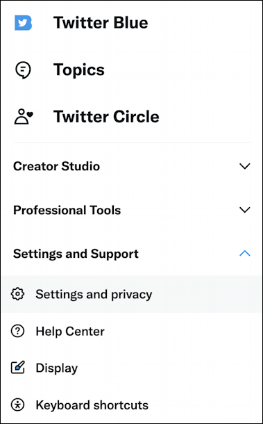 retract cancel login with twitter credentials authorizations - more menu > settings and support