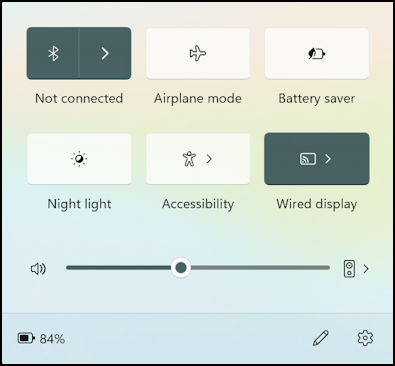 windows 11 quick settings window controls - updated with new controls cast miracast