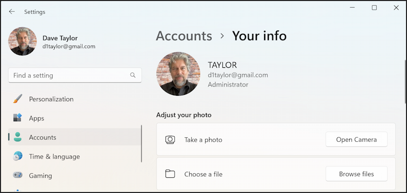 win11 update profile picture photo - settings accounts your info new photo picture