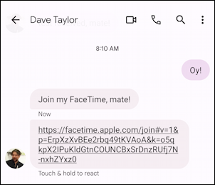 facetime iphone to android how to - invitation link via text 