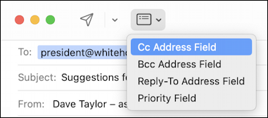 apple mail mac change rich text - add cc bcc