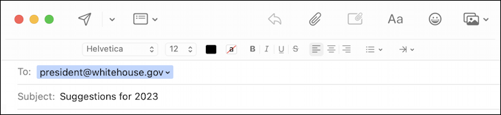 apple mail mac change rich text - formatting toolbar