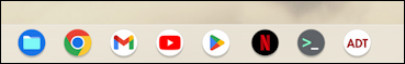 chromeos shelf dock taskbar - shelf with web shortcut icon