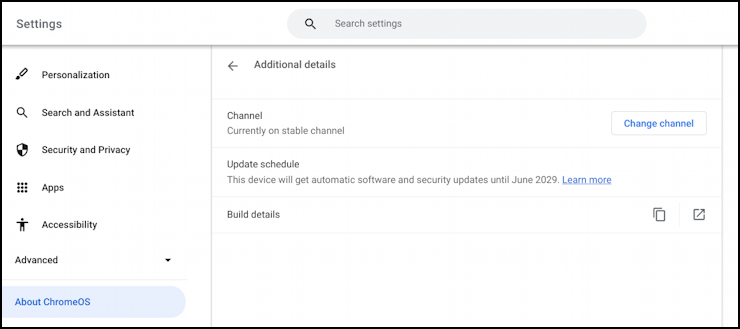 chromeos settings activity monitor hardware - change developer system channel