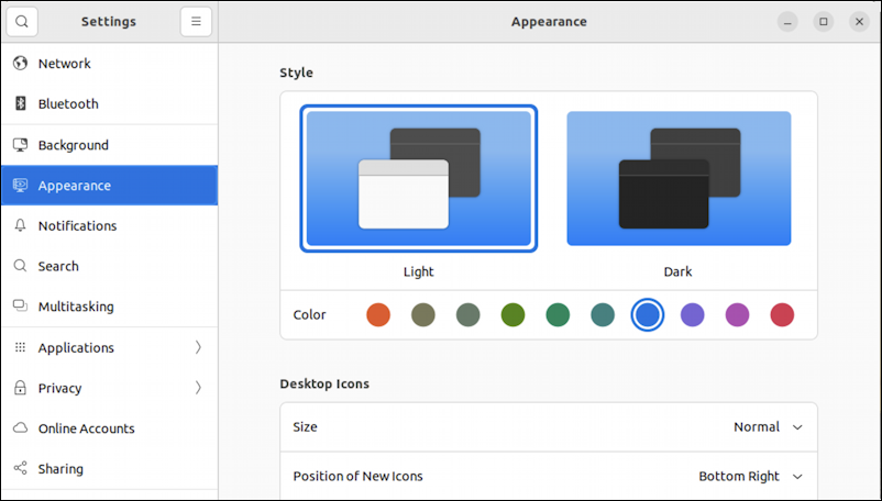 ubuntu linux gnome wallpaper background theme - settings appearance