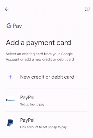 google pay wallet add new credit card - add a payment card